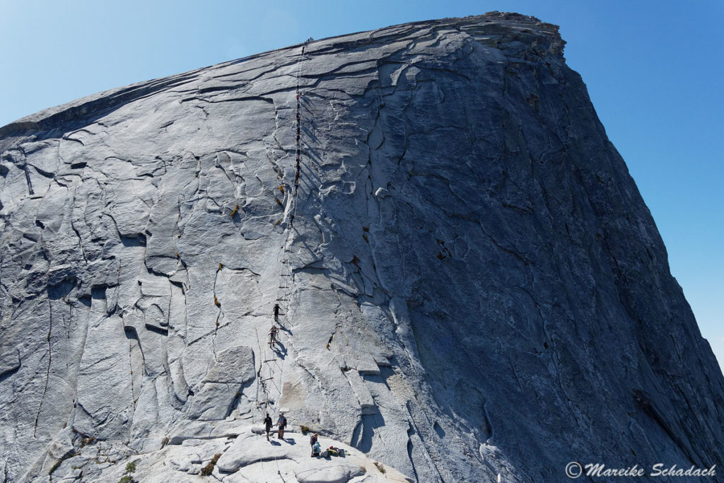 Die Drahtseile zur Besteigung des Gipfels des Half Dome