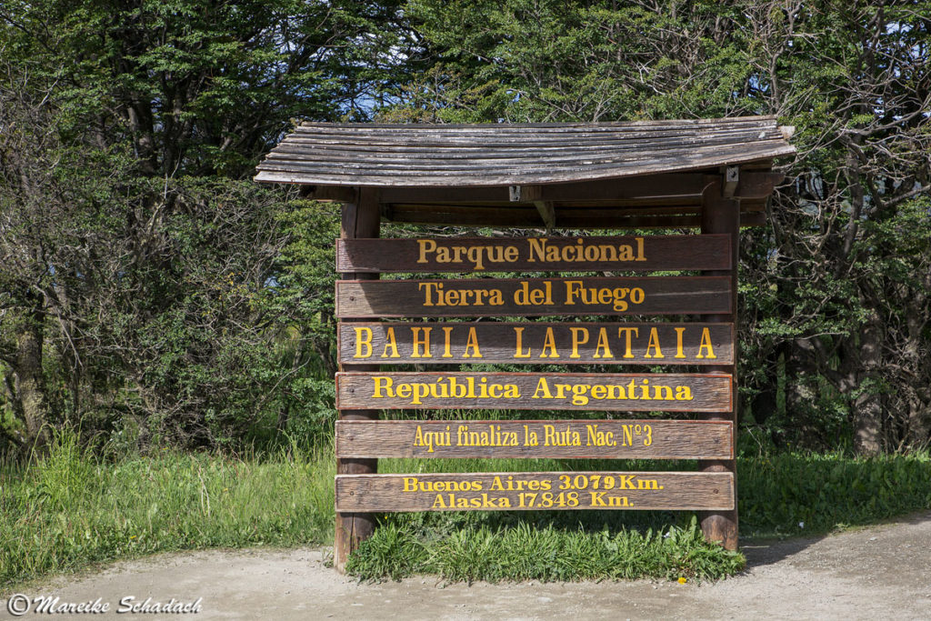 Ende der Ruta Nacional 3 im Feuerland Nationalpark ist eines der Highlights im Feuerland Nationalpark 