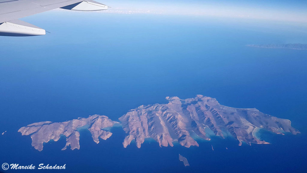 Isla Espíritu Santo la Paz, Mexiko von oben