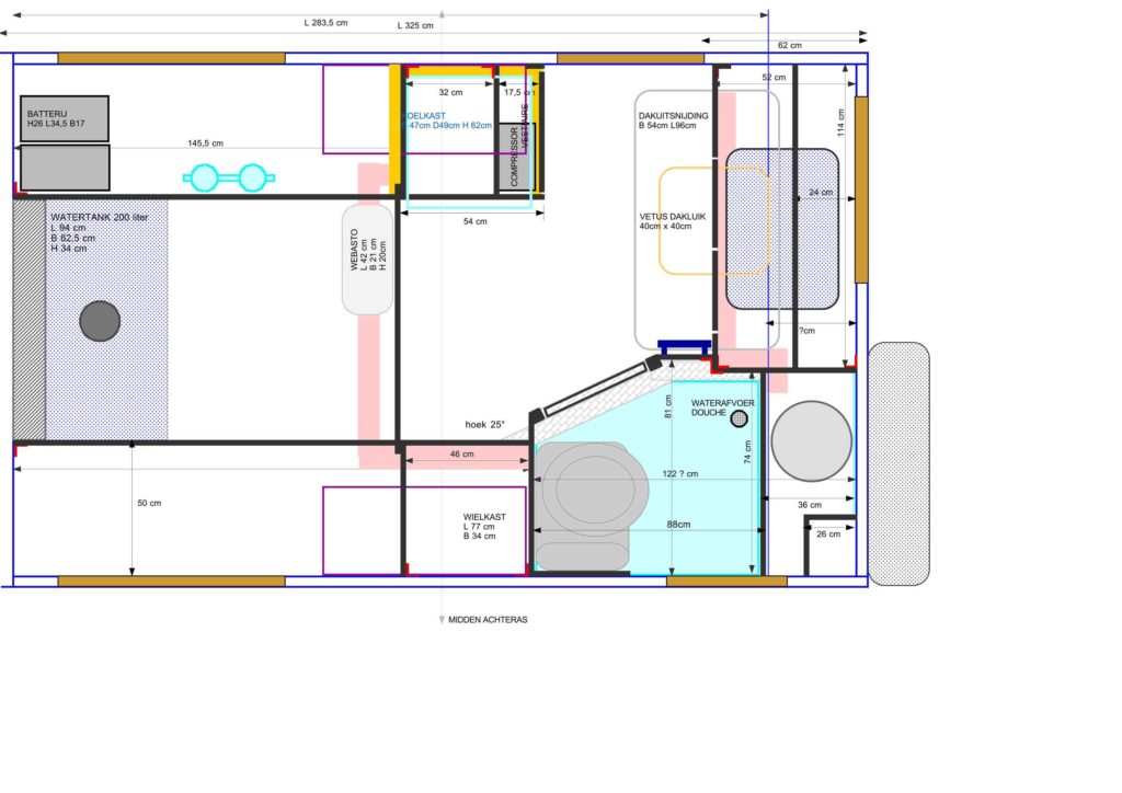 Plan der Innenraumkabine vom Iveco 40.10 WM 