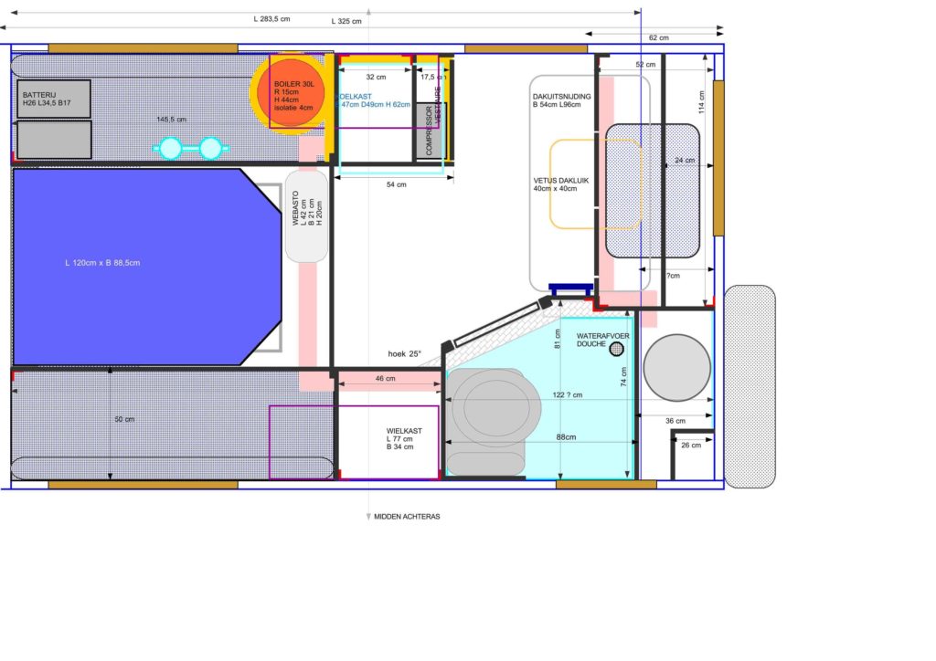 Plan der Innenraumkabine vom Iveco 40.10 WM 