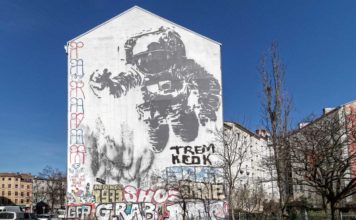 Street Art Map – Berlin Friedrichshain-Kreuzberg. Astronaut/Cosmonaut von Victor Ash