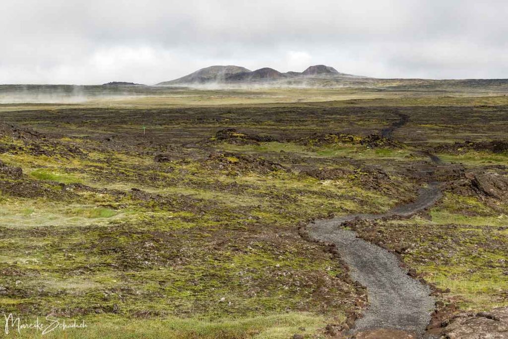 Pfad zu Islands Vulkan Thrihnukagigur 