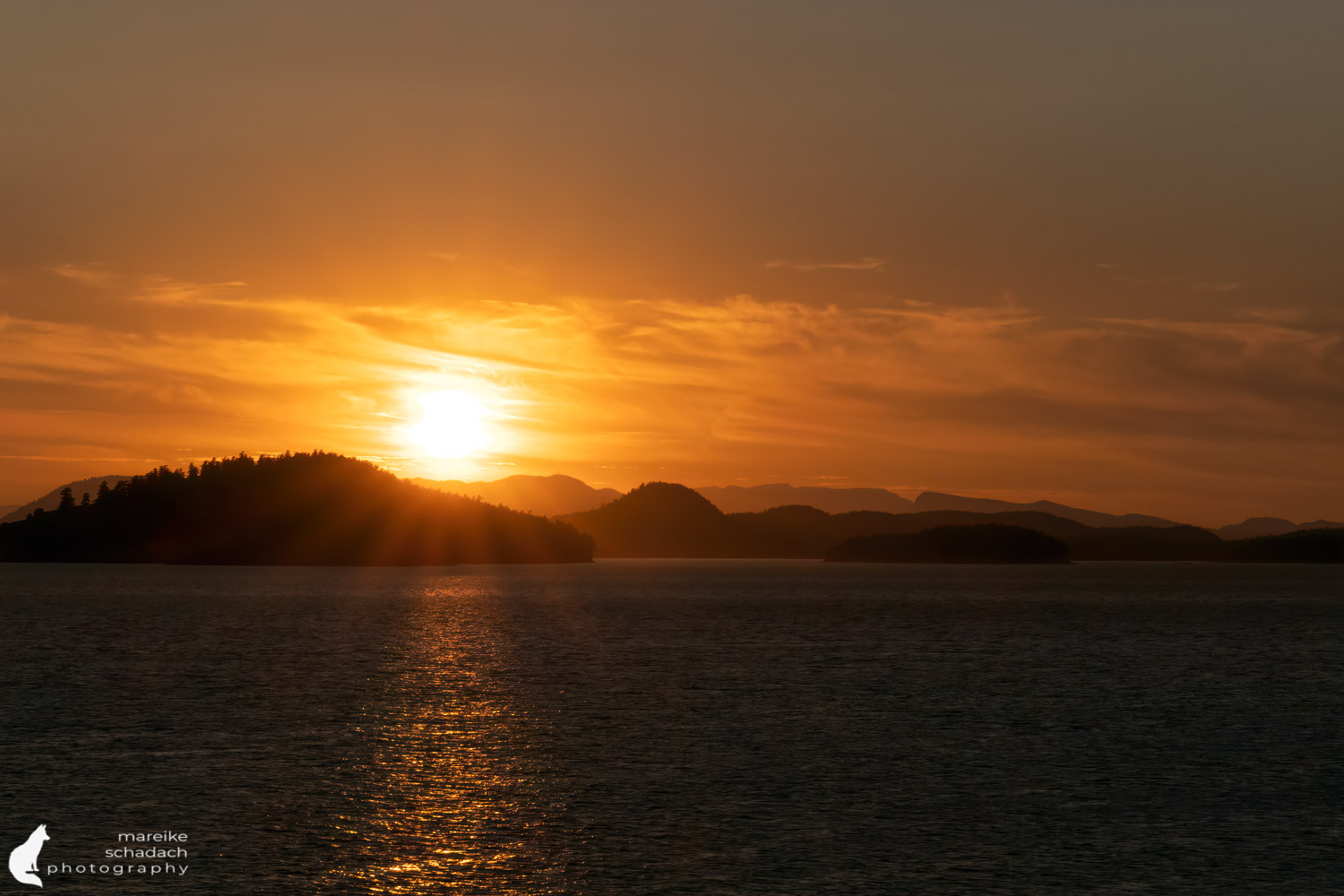 Sonnenuntergang bei den San Juan Islands